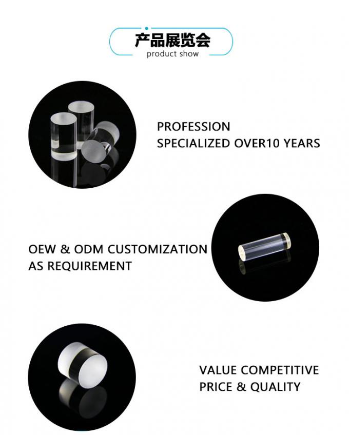 Verschiedene Durchmesser zylinderförmiger Rod Optical Lens Durchmessers der direkten Versorgung 20mm der Fabrik für Laser-Maß-System mit niedrigem Preis